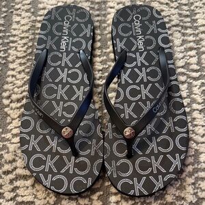 Calvin Klein Monogram Black Flip Flops